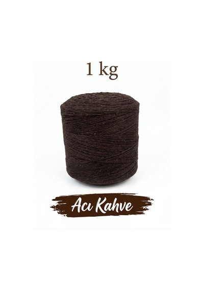 Pamuklu El Örgü İpi Runner İpi- Amigurumi Koton İp Punch İpi Motif Acı Kahve Renk