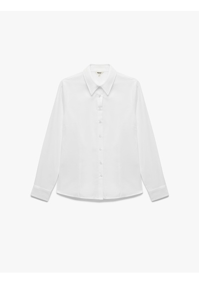 Koton Slim Fit Uzun Kollu Klasik Yaka Poplin Gömlek Beyaz 6wak60079uw Beyaz