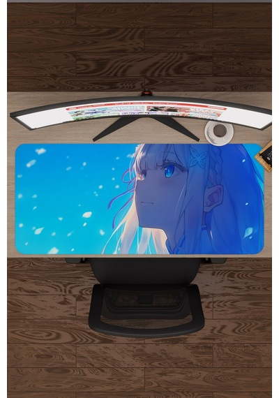 Re Zero Kaymaz Dikişli Kauçuk Oyuncu Mousepad V1 - 90x40 Xxl Gaming Mouse Pad Fare Altlığı