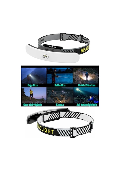 Pro Usb Şarjlı Kafa Lambası 2000 Lümen 38 Led Geniş Açı Kamp Lambası Avcı Balıkçı Kafa Feneri 5401 Siyah