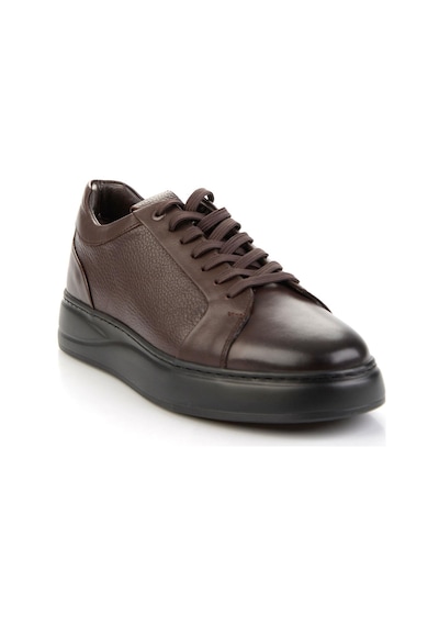 Bambi Kahve Hakiki Deri Erkek Sneaker E01593520541 Kahve
