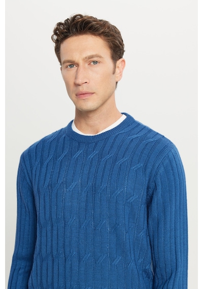 AC&Co / Altınyıldız Classics Erkek Havacı Mavi Standart Fit Normal Kesim Bisiklet Yaka Jakarlı Yünlü Triko 4A4923100209HVMXXL Mavi AC&Co / Altınyıldız Classics Erkek Havacı Mavi Standart Fit Normal Kesim Bisiklet Yaka Jakarlı Yünlü Triko 4A4923100209HVMXXL Mavi