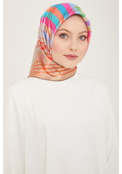 Armine Sura İpek Eşarp 24ya9107 05 - Desenli