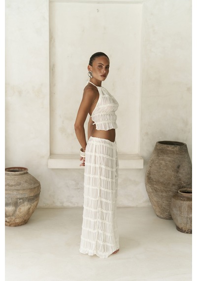 Mai Collection Mai Studios Co. Sofi Transparan Ekru Crop Etek Takım Ekru