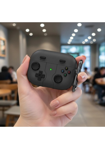 Caseonn Apple Uyumlu AirPods Pro 3 Kılıf Retro Gamepad Siyah