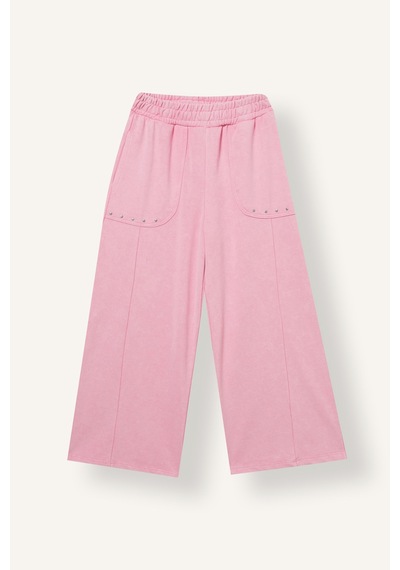 Defacto Taş Detaylı Dikişli Wide Leg Eşofman Altı Kız Çocuk I6186a826wnpn449 Pembe-pn449