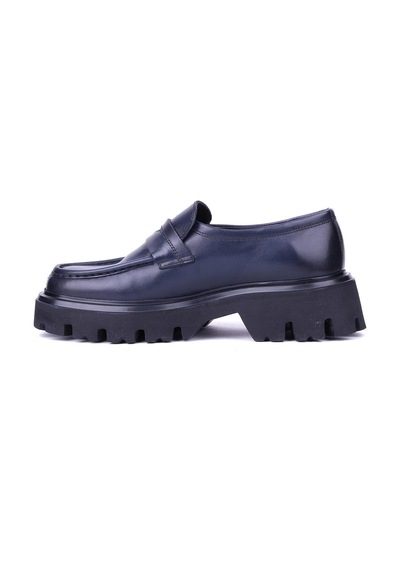 Shoetyle - Lacivert Hakiki Deri Erkek Loafer 115-k622-1438 Lacivert