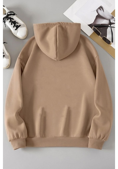 Dont Tupac Coffee Baskı Sweatshirt Bej