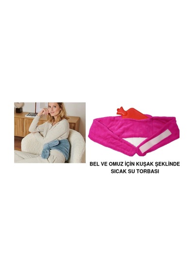 Bel Ve Omuz İçin Kuşak Şeklinde Peluş Sıcak Su Torbası Pembe