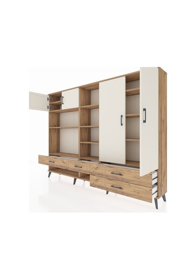Arges Dolap 12 Raflı 4 Çekmeceli 4 Kapaklı 220x30x163 Çam-aytaşı/çam Aytası/atlas Çam - Atlas Çam Arges Dolap 12 Raflı 4 Çekmeceli 4 Kapaklı 220x30x163 Çam-aytaşı/çam Aytası/atlas Çam - Atlas Çam