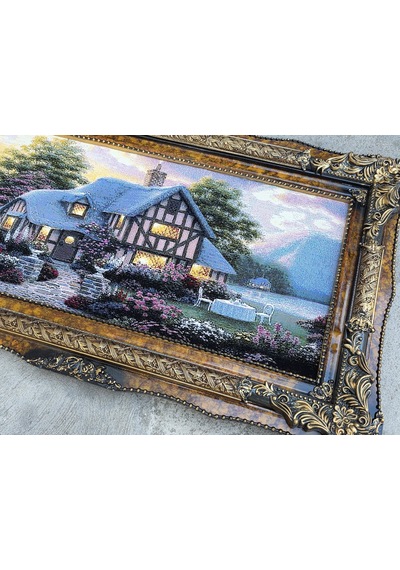 Hobbit Evi Adlı İran Tebriz Halı Tablo 123x75cm - Duvar Halı Kilim Tablo