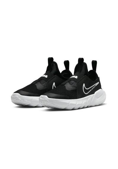 Nike Flex Runner 2 Psv Lastikli Unisex Çocuk Ayakkabısı Siyah Siyah - Beyaz