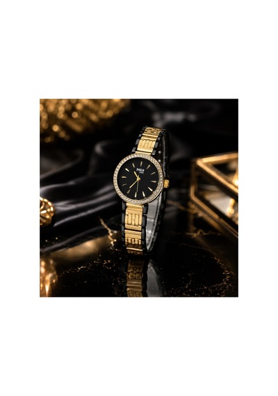 Yeni Sade Ve Şık Kadın Kol Saati Siyah-gold - 893365970 Altın