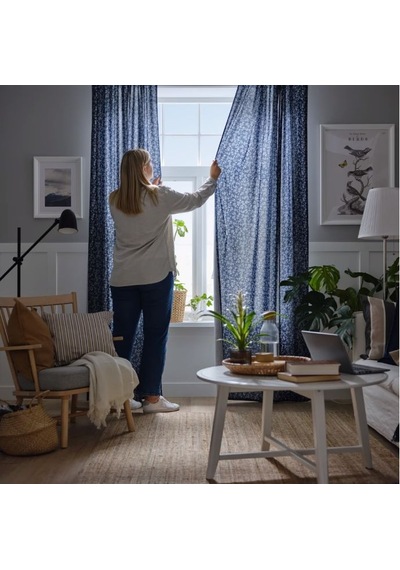 Ikea Trystavmal Fon Perde 145x300 Cm Koyu Lacivert