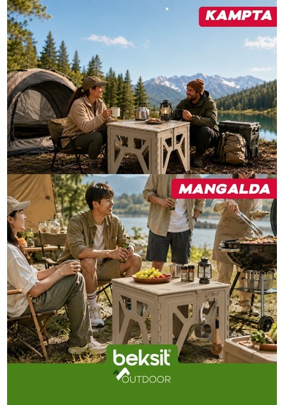 Outdoor Herkül D Katlanır Masa Bej Bej