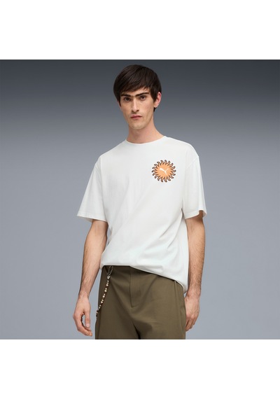 Puma Sunset Drive Relaxed Erkek Beyaz T-shirt 634395 2800324