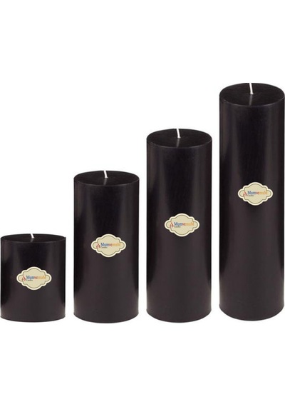 Small 4 Lü Set Mum Çap 7 Cm Siyah Siyah