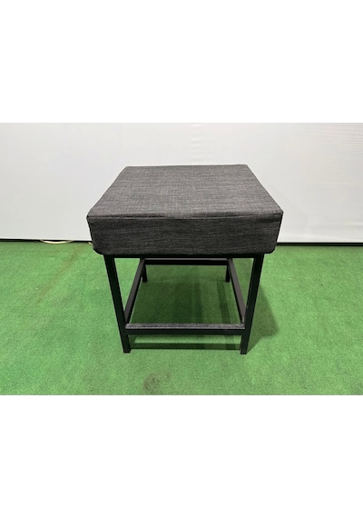 Metal Ayaklı Sırtsız Bank Puf Bench Balkon-bahçe-kafe-çay Seti Pufu Antrasit