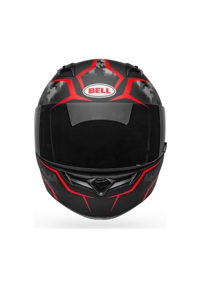 Bell Qualifier Stealth Camo Kapalı Kask (Mat Siyah-Kırmızı)