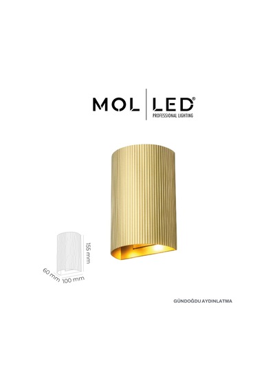 Molled Aura Serisi Gold Çift Yönlü Dekoratif Gu10 Duylu Aplik - Mol8115