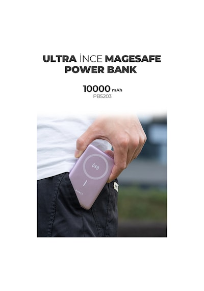 Havit PB5203 10000 mAh Ultra İnce 20 W Magsafe Manyetik Powerbank- Siyah