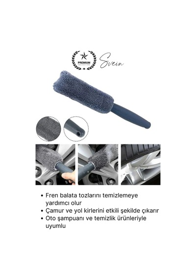 Mikrofiber Jant Temizleme Fırçası Mikrofiber Detaylı Temizlik Çizmez Oto Lastik Yumuşak Detailing