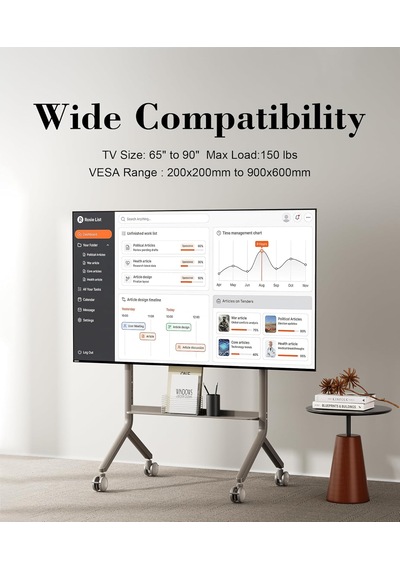 Nb North Bayou P100 65-90 Inch 91 Kg 200x200 -800x600 Vesa Uyumlu Profesyonel Tv Standı