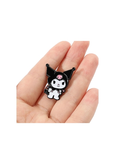 Schulzz Originals Sanrio Kuromi Metal Broş Pin Rozet 3 Cm Siyah