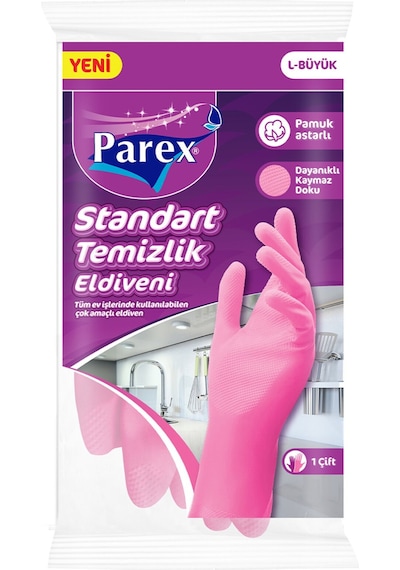 Parex Standart Temizlik Eldiveni L Beden 3 Adet