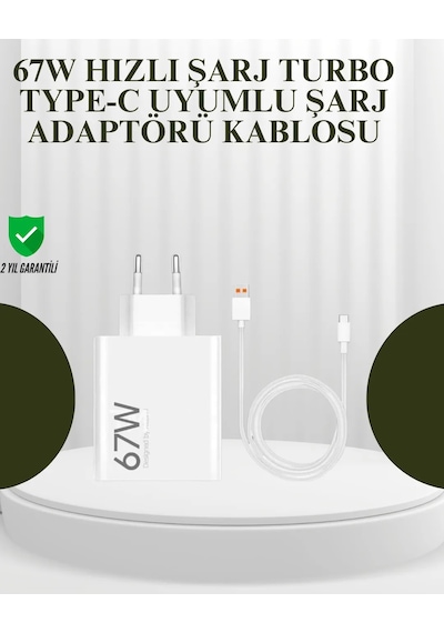 67w Güçlü Şarj Adaptörü Ve Turbo Kablo Uzun Ömürlü Dayanıklı Tasarım Diğer