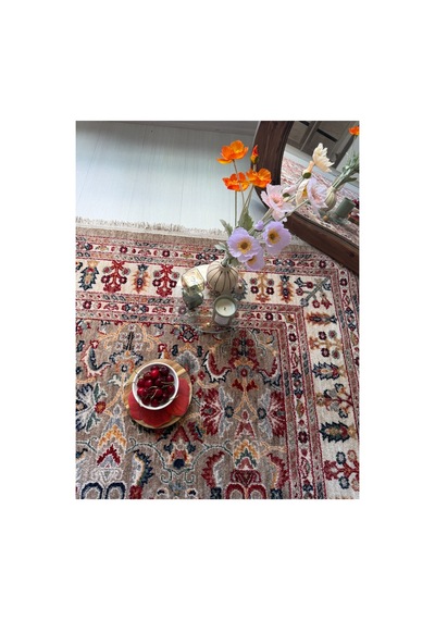 Alize Vintage Otantik Desen Salon Halısı Saçaklı Dekoratif Bej Halı Bej