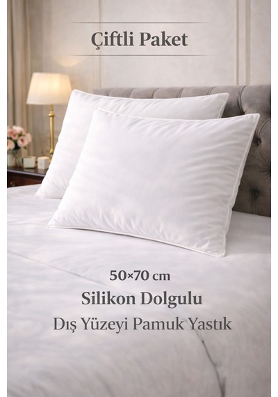 Sleepwell 2 Adet 50 X 70 Cm Slikon Dolgulu Pamuklu 900 Gr Yastık Beyaz