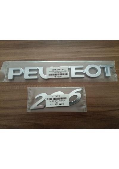 Peugeot 206 Bagaj Yazısı Peugeot 206 Arka Bagaj Yazısı 1998-2006 Peugeot 206 2li Takım