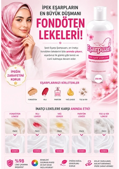 Eşarpuan Eşarpuan İpek Eşarp Şampuanı 250 ML