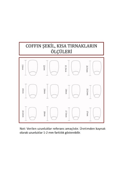 Kısa Takma Tırnak Seti 24'lü Renkli Kalpler Desenli. Küt Takma Tırnak R783 Renkli