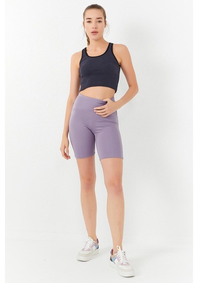 Tommy Life Antrasit Basic Sıfır Kol Dar Kalıp U Yaka Kadın Crop Top Atlet - 97162 Antrasit