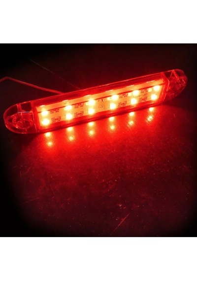 Ahmet Otomotiv 10 Adet Çift Sıra Parmak Led Kırmızı Renk 12 Ledli 13cm 12v-24v
