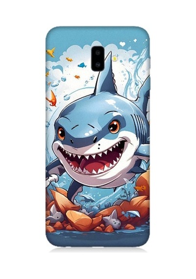 Samsung Galaxy J6 Plus Uyumlu Köpekbalığı Desenli Silikon Kılıf