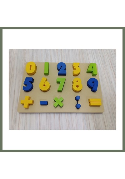 Bezos 3d Baskı Sayılar Ve Matematik Sembolleri Öğretim Tahtası - Rakam Eşleştirme Puzzle, Temel İşlem Sembolleri 0-9 Bezos1