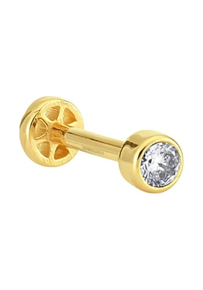 Altın Tektaş Tragus Piercing 14 Ayar (539300270) Altın
