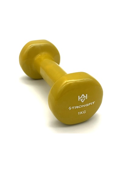 Alin Sport Vinyl Kaplı Dambıl 1 Kg Fitness, Pilates Ve Ev Egzersiz Ağırlığı Sarı