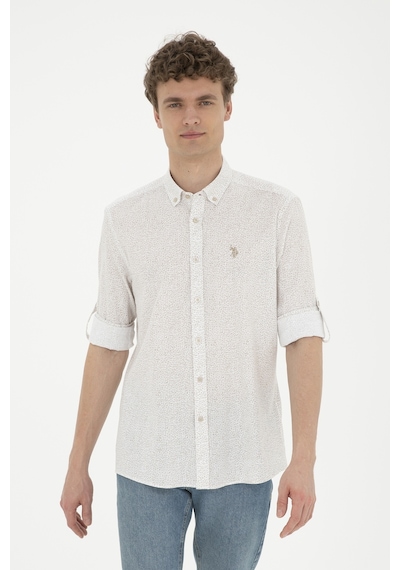 U.s. Polo Assn. Erkek Haki Gömlek Desenli 50288670-vr027 Yeşil