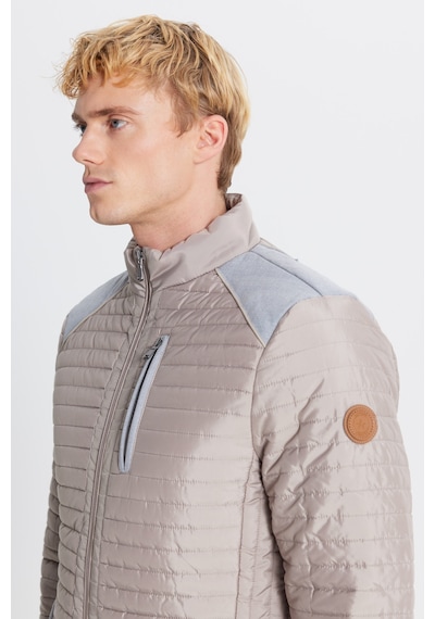AC&Co / Altınyıldız Classics Erkek Bej Standart Fit Normal Kesim Dik Yaka Desenli Mont Bej