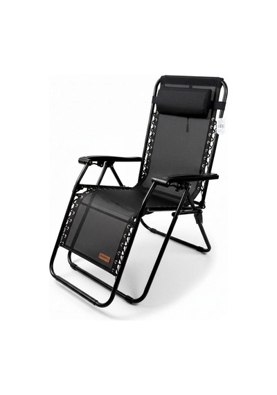 Madfox Easyrest Katlanır Şezlong Sandalye Siyah Gri - Siyah