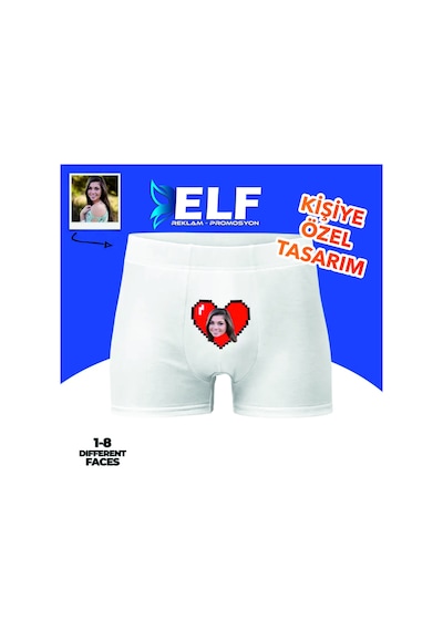Kişiye Özel Fotoğaraf Kalpli Boxer Resimdeki Renk