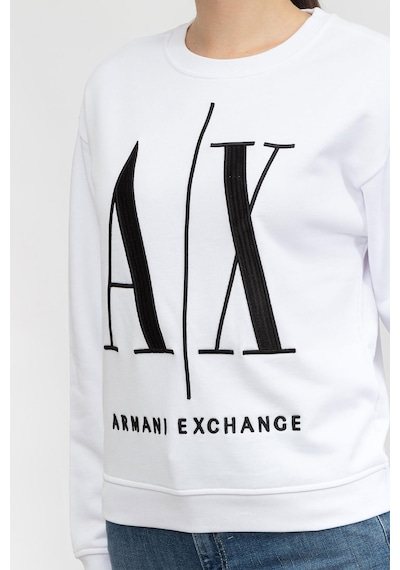 Armani Exchange Armani Logo Baskılı Kadın Sweat Beyaz