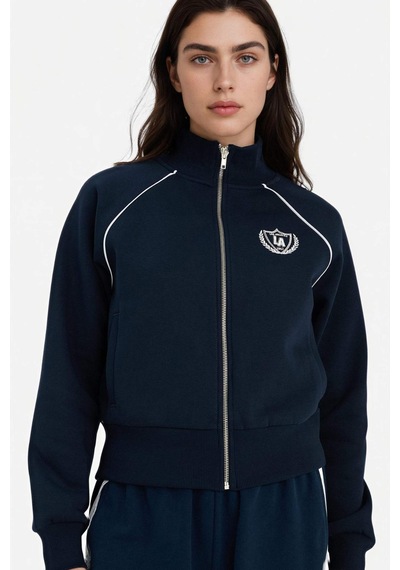 Defacto Loose Fıt Yarım Balıkçı Yaka Kalın Sweatshirt Kumaşı Hırka G8117ax26spnv256 Lacivert-nv256