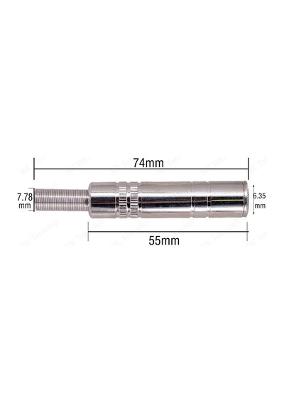 6.35mm 1/4 "Stereo TRS Dişi Metal Soket Lehim Tipi Jack Konnektör