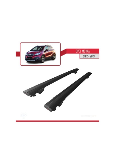 Opel Mokka 2012-2019 Arası İle Uyumlu Hook Model Anahtar Kilitli Ara Atkı Tavan Barı Siyah