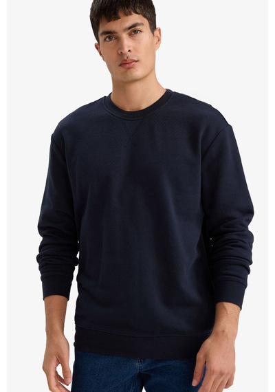 Defacto %100 Pamuk Basic Sweatshirt E8339AX26SP Lacivert